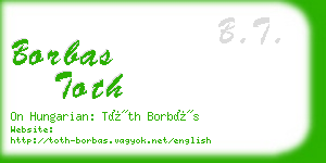 borbas toth business card
